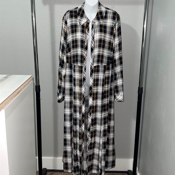 Torrid Black Plaid Duster Top Size 1 - Picture 1 of 7